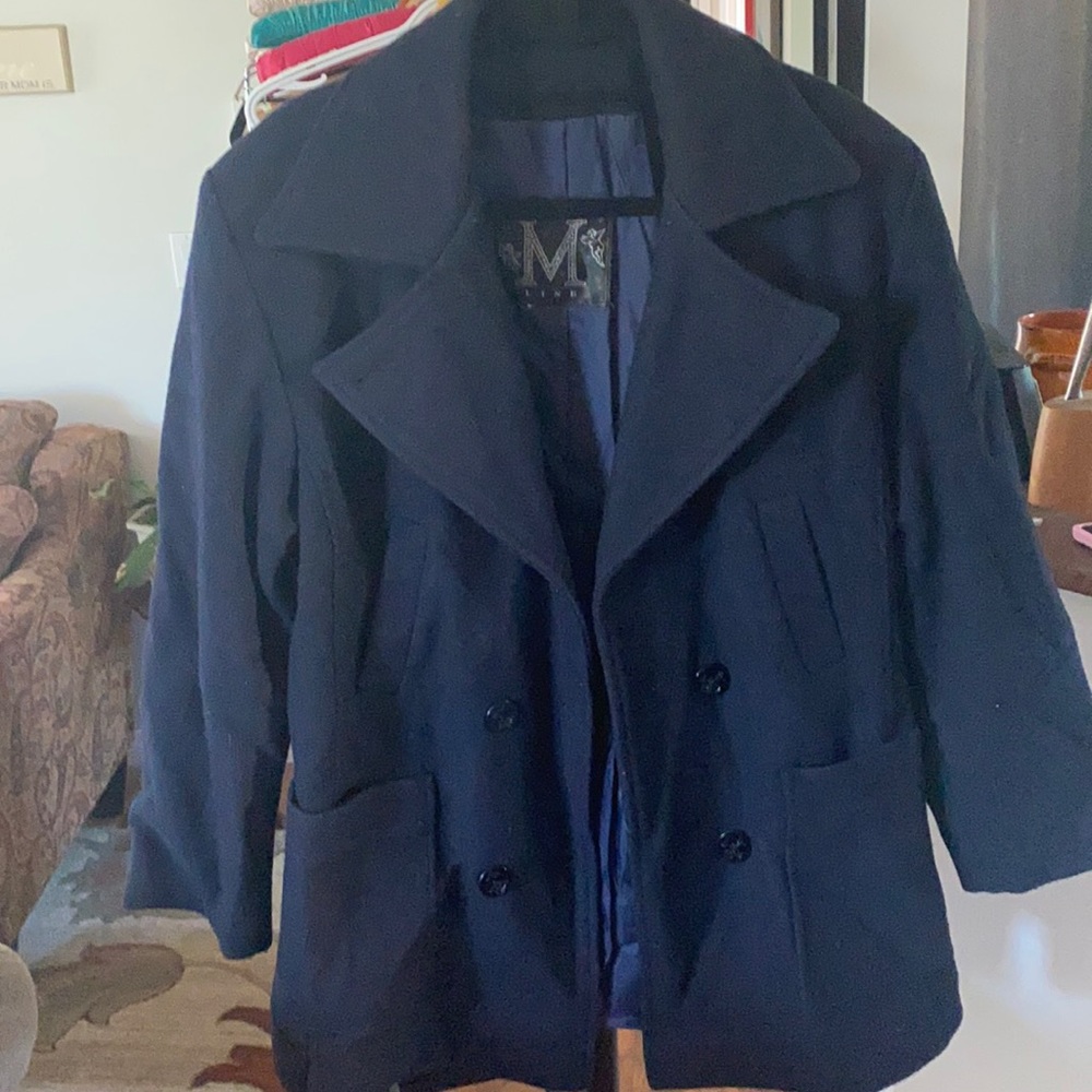 Massimo navy blue wool coat